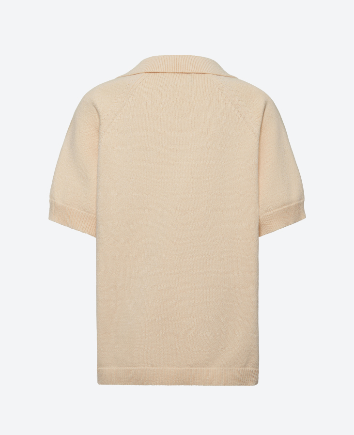 Поло вязаное молочное