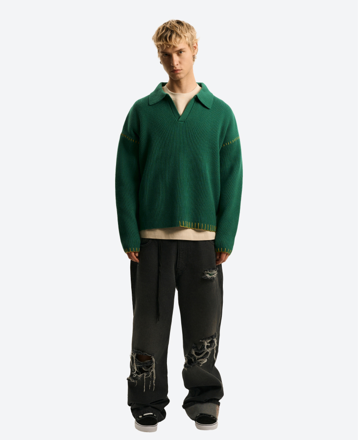 Свитер со стежками