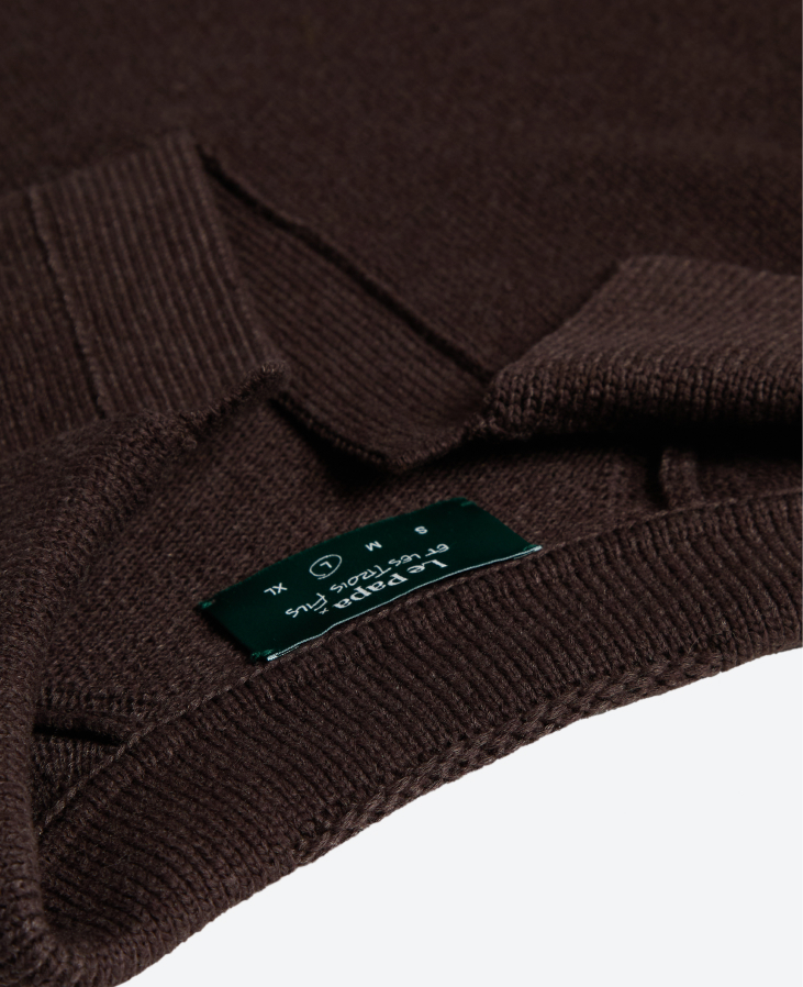 Поло вязаное коричневое