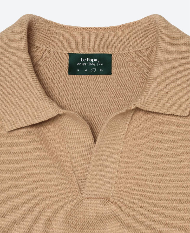 Поло вязаное бежевое