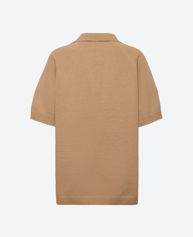 Поло вязаное бежевое