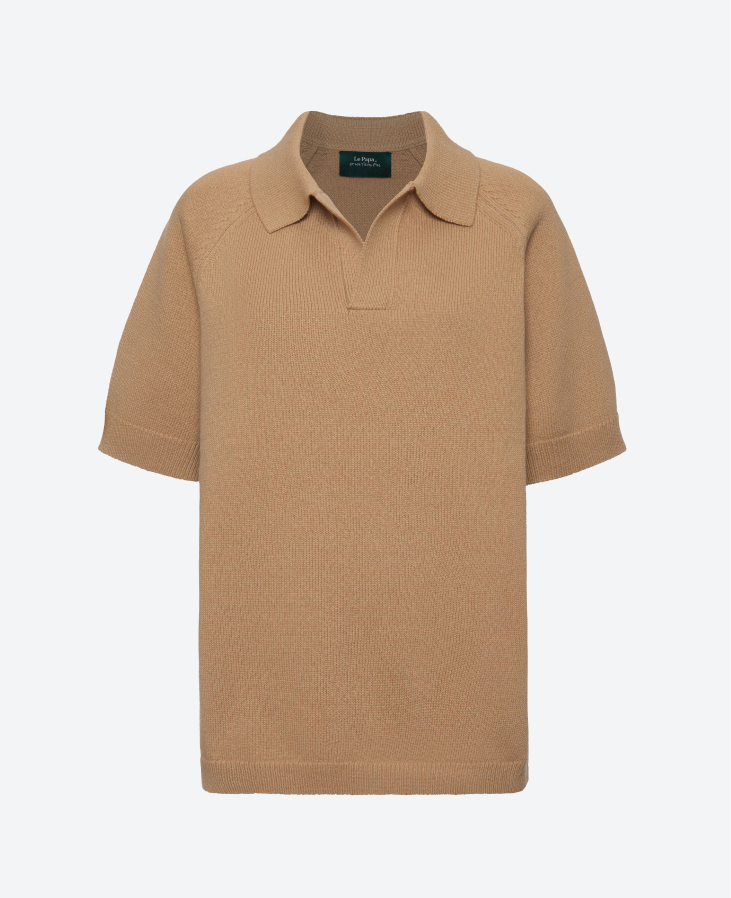 Поло вязаное бежевое