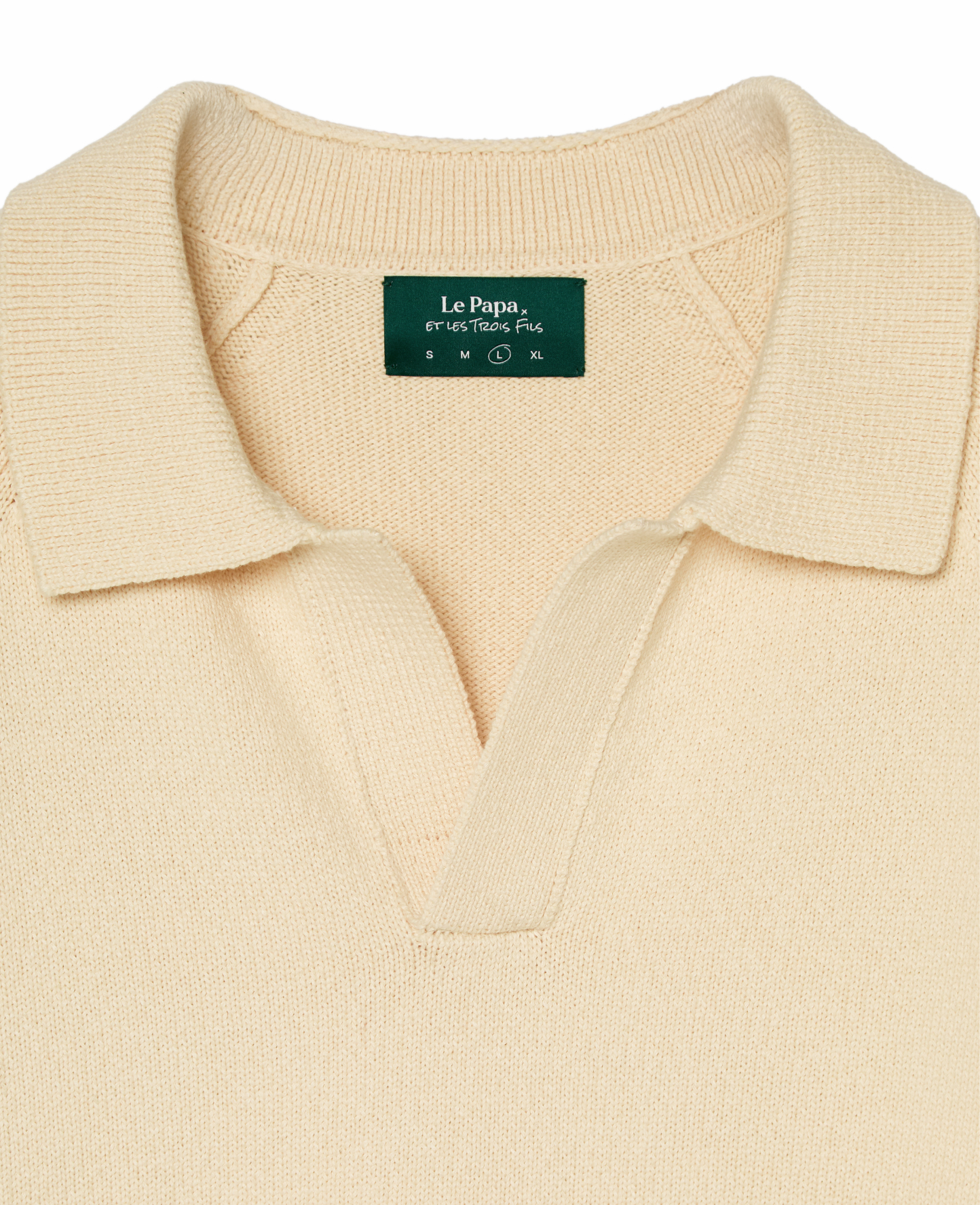 Поло вязаное молочное